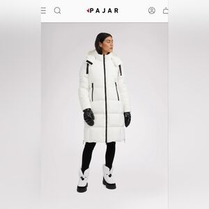 Pajar Zaniah White Long Puffer Jacket, Women's XS. New Winter Outdoor Down.